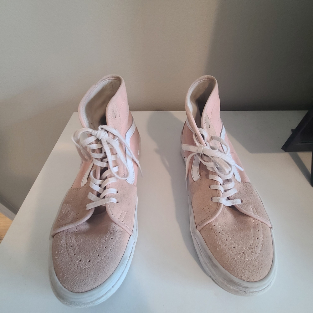 Vans Blush High-Top Sneakers with White Laces